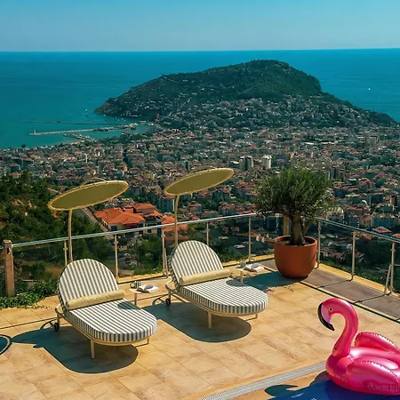 Qoople Toskana- Panoramic 360 Sea & Castle View Villa Alanya